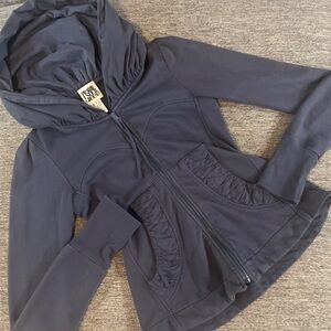 Prairie Underground Cloak Hoodie Blue Full Zip Hooded Cotton Jacket Small